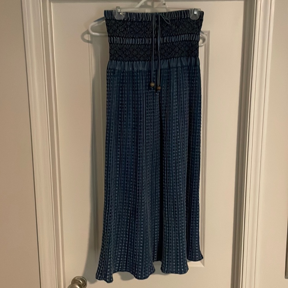 Strapless denim dress